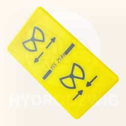 Tabliczka piktogram HIAB oznaczenie dźwigni - chwytak