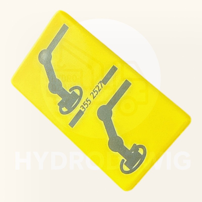 Tabliczka piktogram HIAB oznaczenie dźwigni - obrót