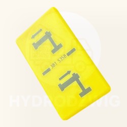 Tabliczka piktogram HIAB oznaczenie dźwigni - rozsuwanie podpory