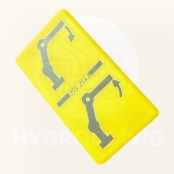 Tabliczka piktogram HIAB oznaczenie dźwigni - ramię