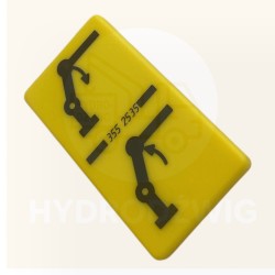 Tabliczka piktogram HIAB oznaczenie dźwigni - ramię