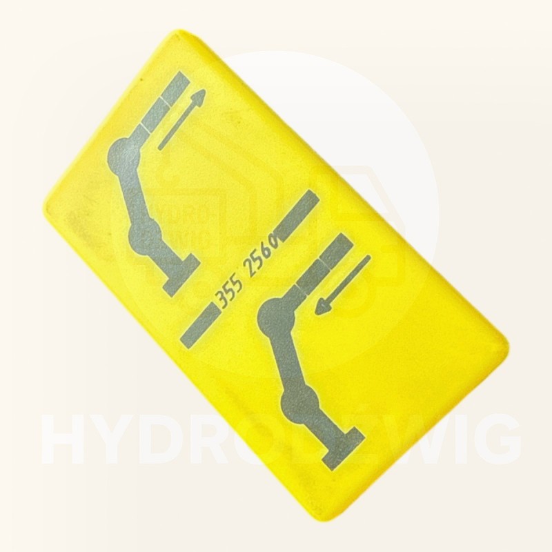 Tabliczka piktogram HIAB oznaczenie dźwigni - wysuw