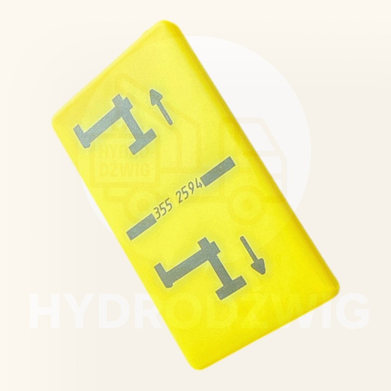 Tabliczka piktogram HIAB oznaczenie dźwigni - podpora