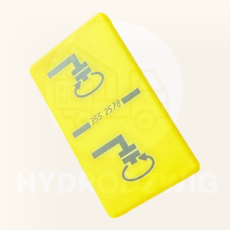 Tabliczka piktogram HIAB oznaczenie dźwigni - rotator